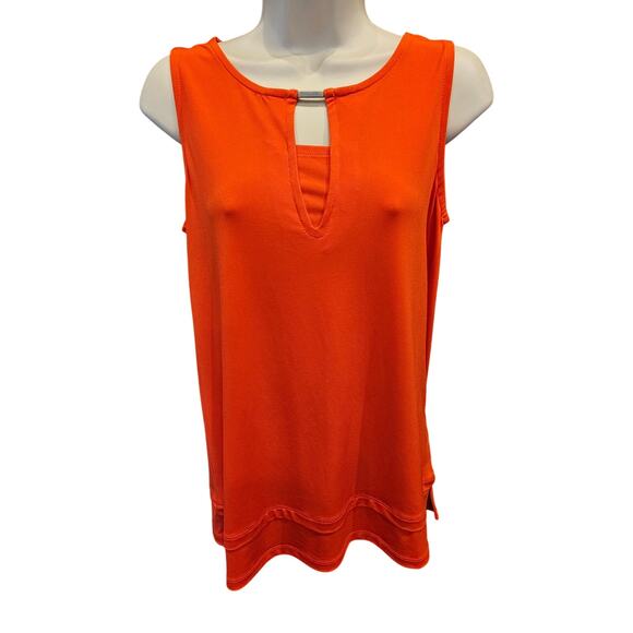 Jones NY S Orange fall summer sleevless blouse career layering causual EUC top - Picture 1 of 7